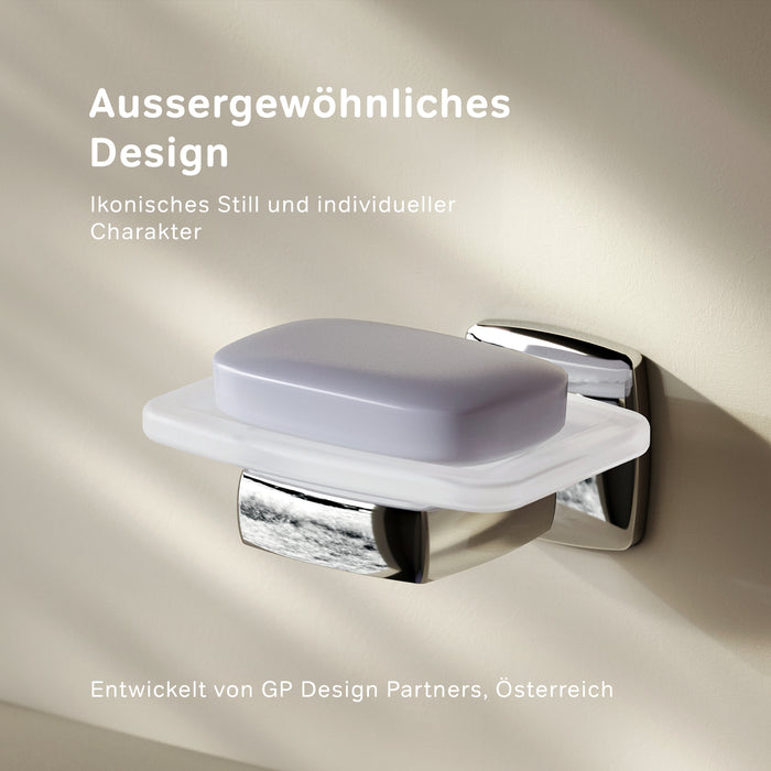 AGA34200 Seifenschale aus Glas mit Wandhalterung Gem Seifenhalter ampm-store.de