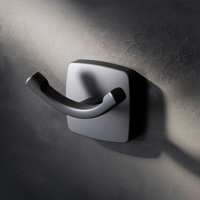 AGA35622 Handtuchhaken Gem Doppelhaken für Handtücher Wandhaken, Schwarz ampm-store.de