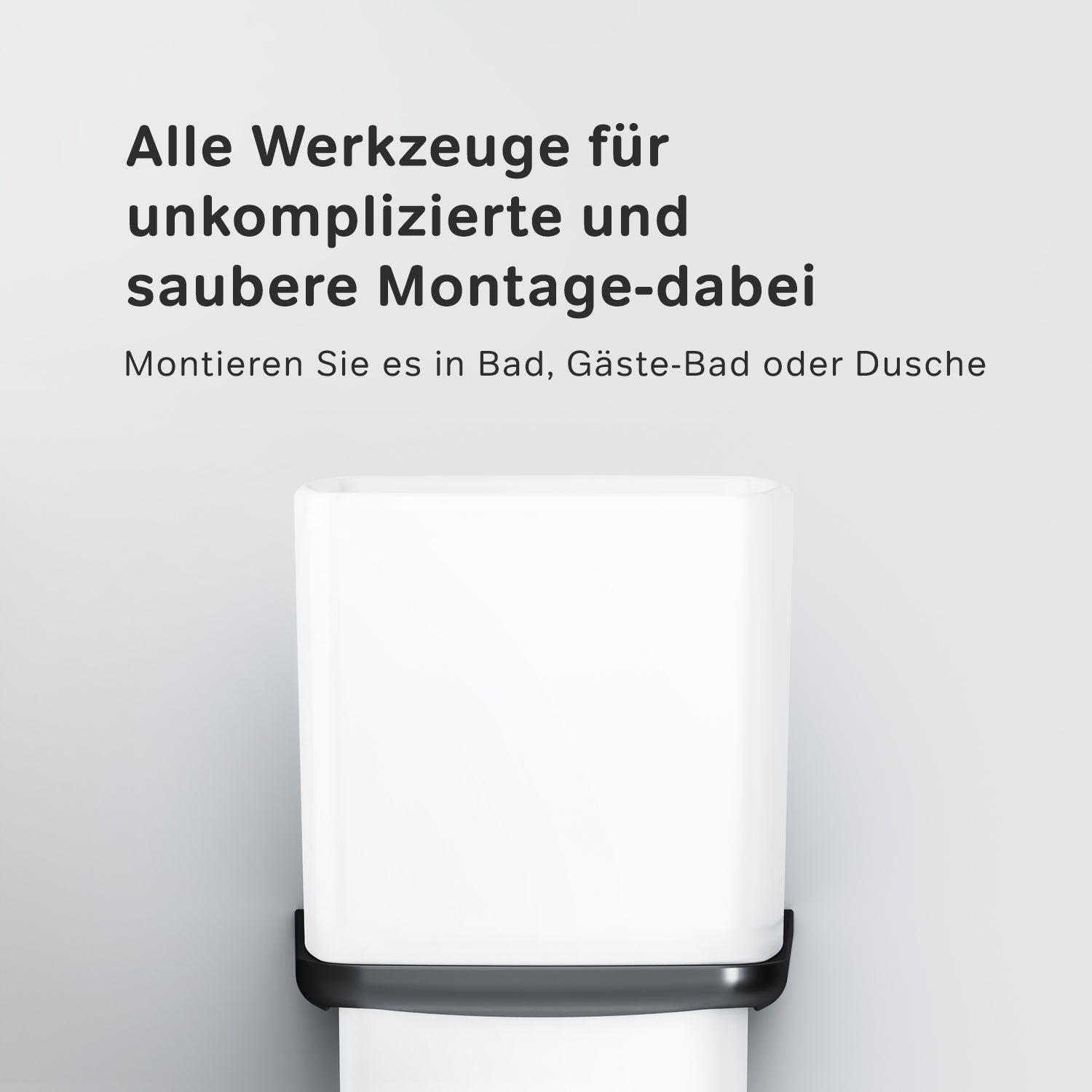 AIB34322 Zahnbürstenhalter Inspire V2.0 Zahnputzbecher mit Wandhalterung, Schwarz ampm-store.de