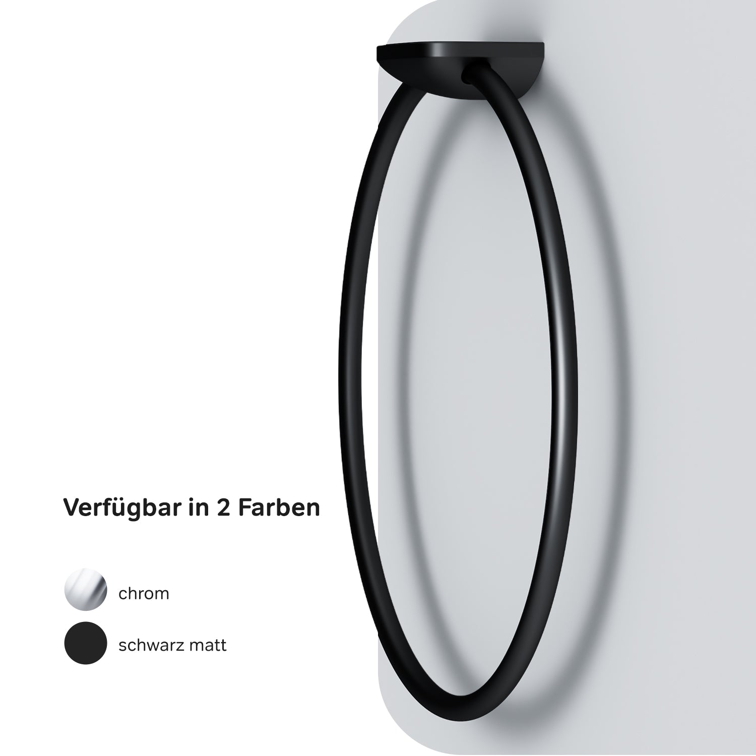AIB34422 Handtuchring Inspire V2.0 Handtuchstange, Schwarz ampm-store.de