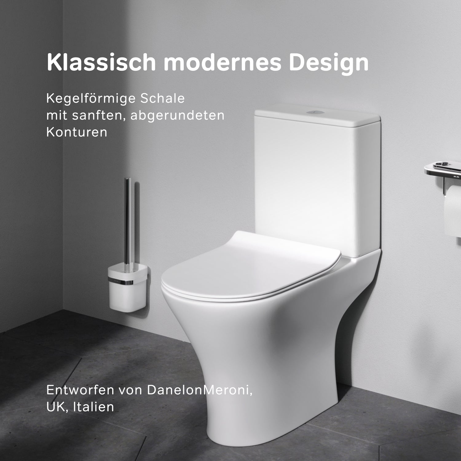 CNA8600PSC Stand-WC Flash Spülrandloses mit Softclosing-Sitzabdeckung