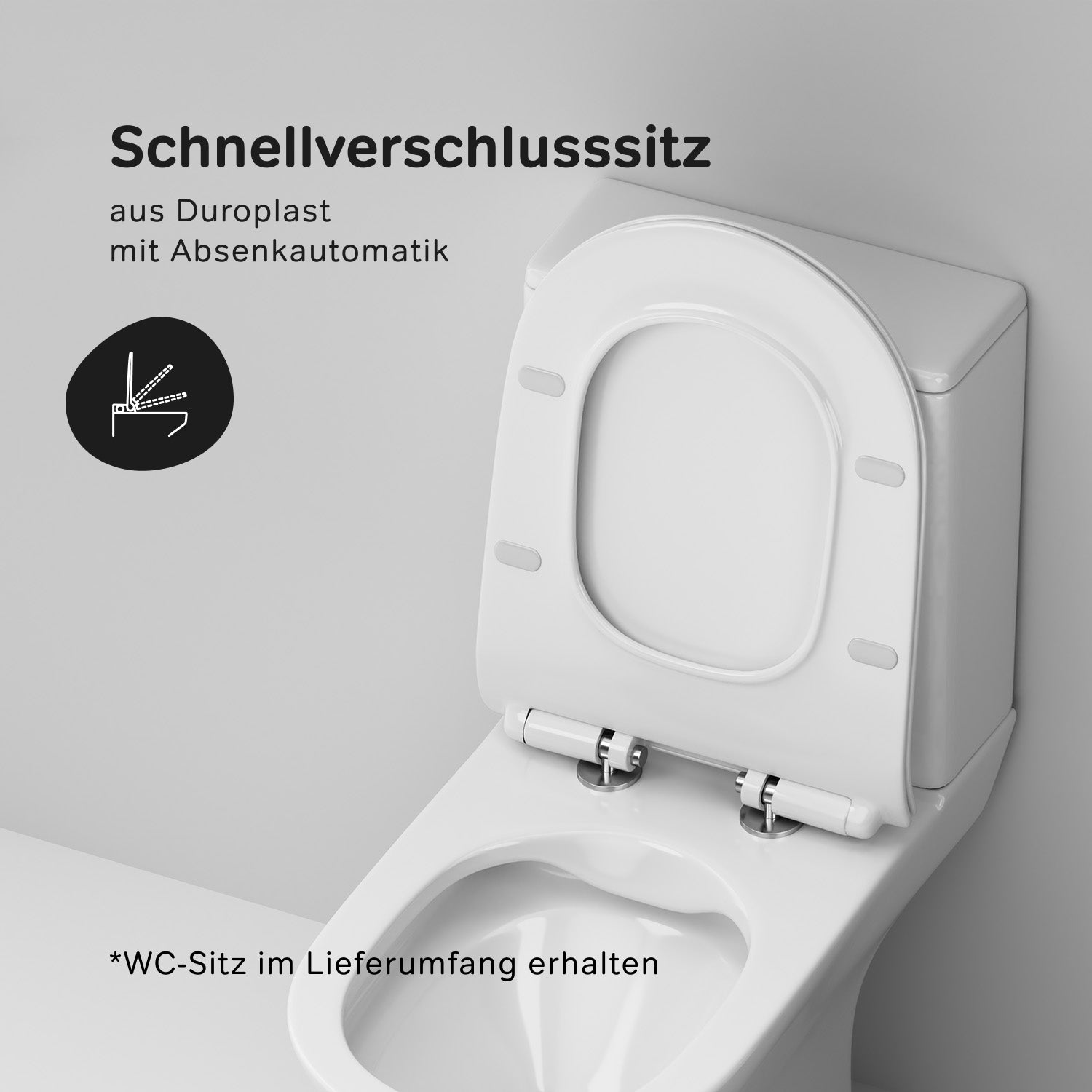 CNA8600PSC Stand-WC Flash Spülrandloses mit Softclosing-Sitzabdeckung