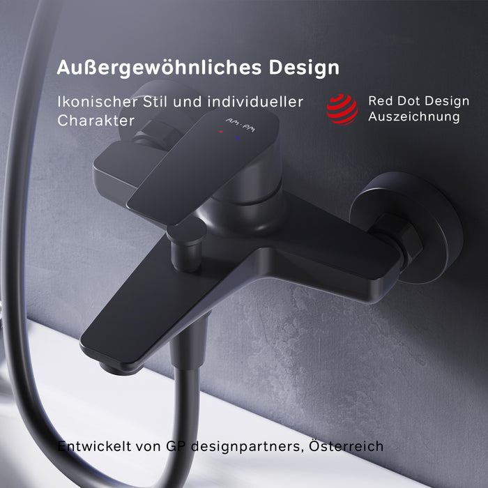 FGA10022 Wannenarmatur Gem Mischbatterie Badewanne Wasserhahn Bad, Schwarz ampm-store.de