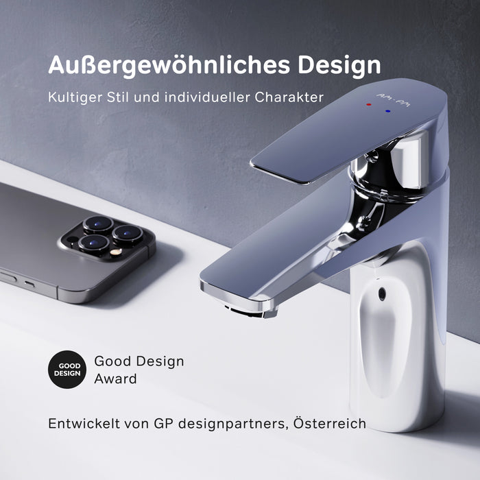 FGA82100 Bad Armatur Gem Waschtischarmatur mit Klick-Ablaufgarnitur Wasserhahn ampm-store.de