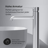 FPA92200 Bad Armatur Spike Waschtischarmatur Hoch mit Klick-Ablaufgarnitur Wasserhahn ampm-store.de