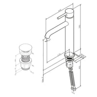 FPA92200 Bad Armatur Spike Waschtischarmatur Hoch mit Klick-Ablaufgarnitur Wasserhahn ampm-store.de