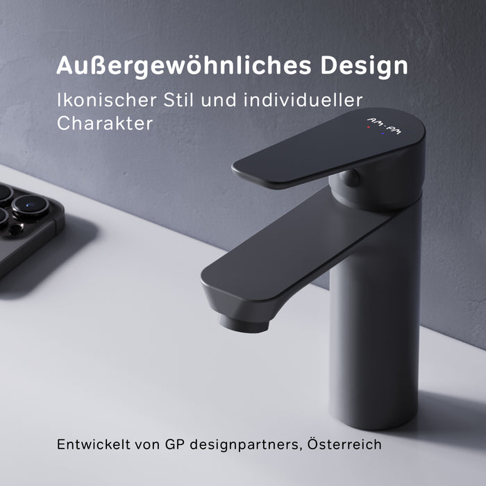 FTA02122 Bad Armatur Hit Waschtischarmatur S-Größe Wasserhahn, Schwarz ampm-store.de