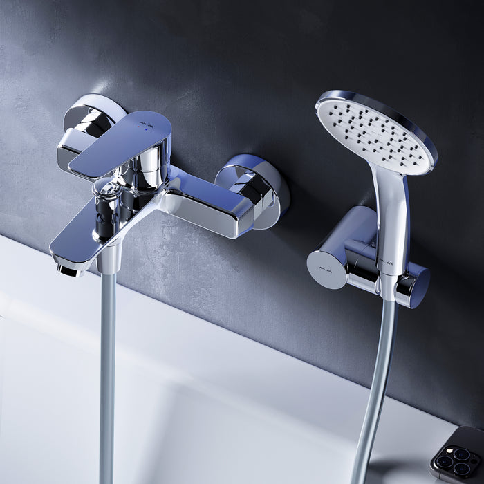 FTA15000 Wannenarmatur mit Handbrause und Halter Hit Mischbatterie Badewanne Wasserhahn Bad ampm-store.de