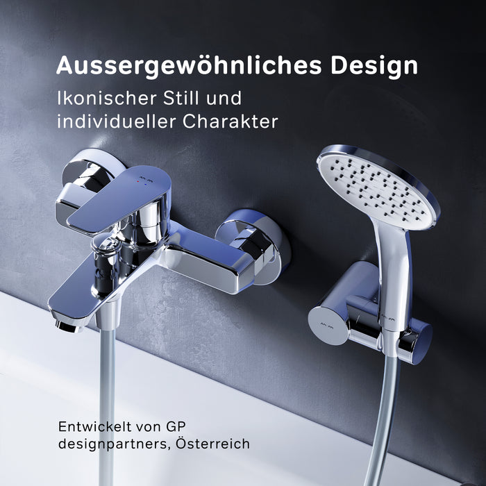 FTA15000 Wannenarmatur mit Handbrause und Halter Hit Mischbatterie Badewanne Wasserhahn Bad ampm-store.de