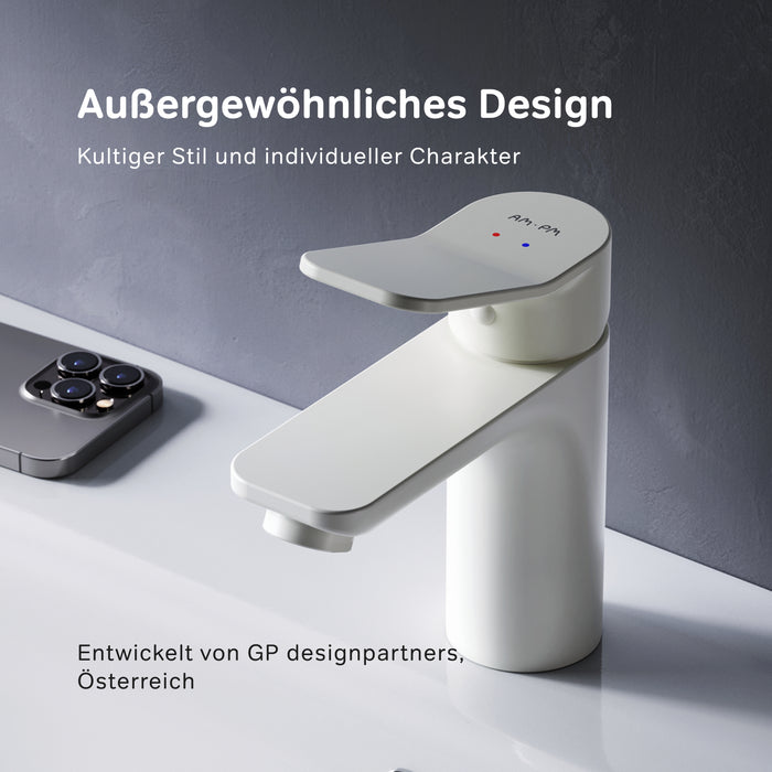 FXA02133 Bad Armatur X-Joy Waschtischarmatur Wasserhahn, Weiß ampm-store.de