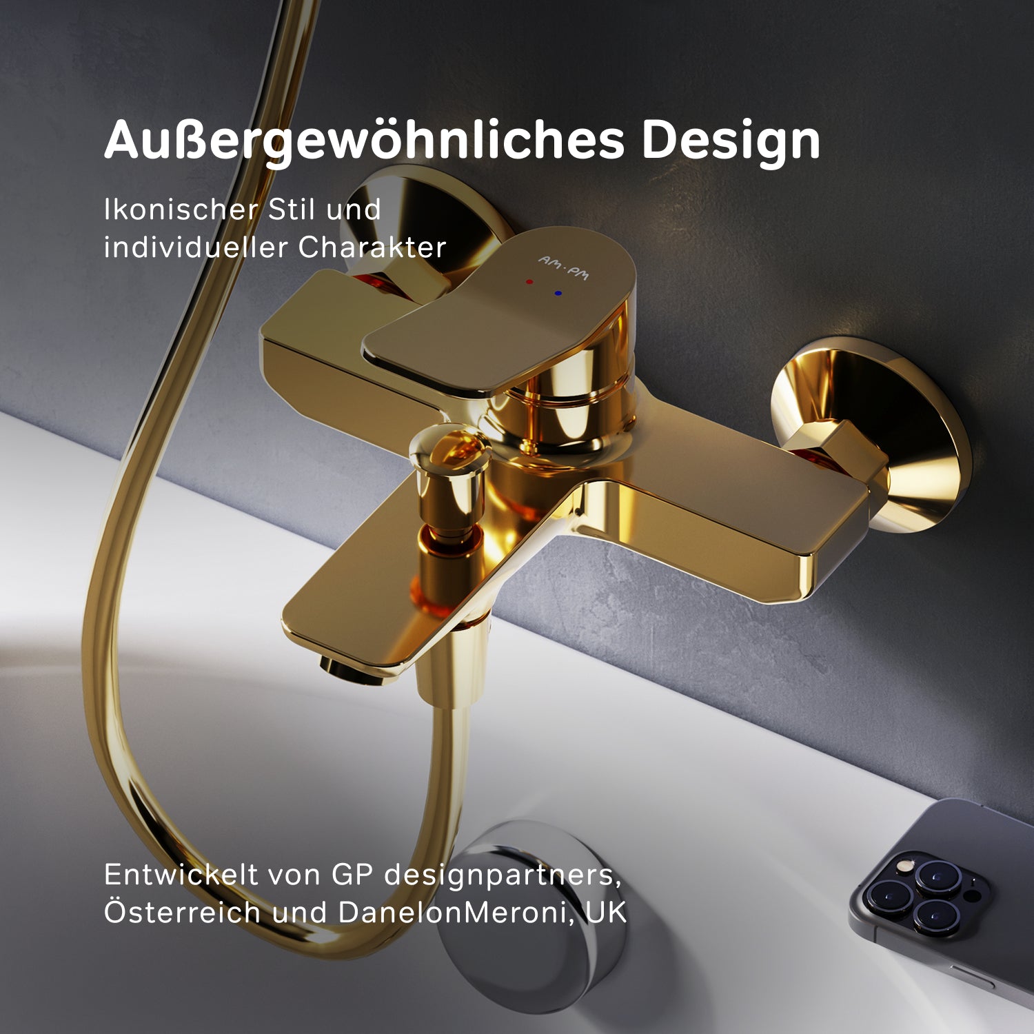 FXA10099 Wannenarmatur X-Joy Mischbatterie Badewanne Wasserhahn Bad, Gold
