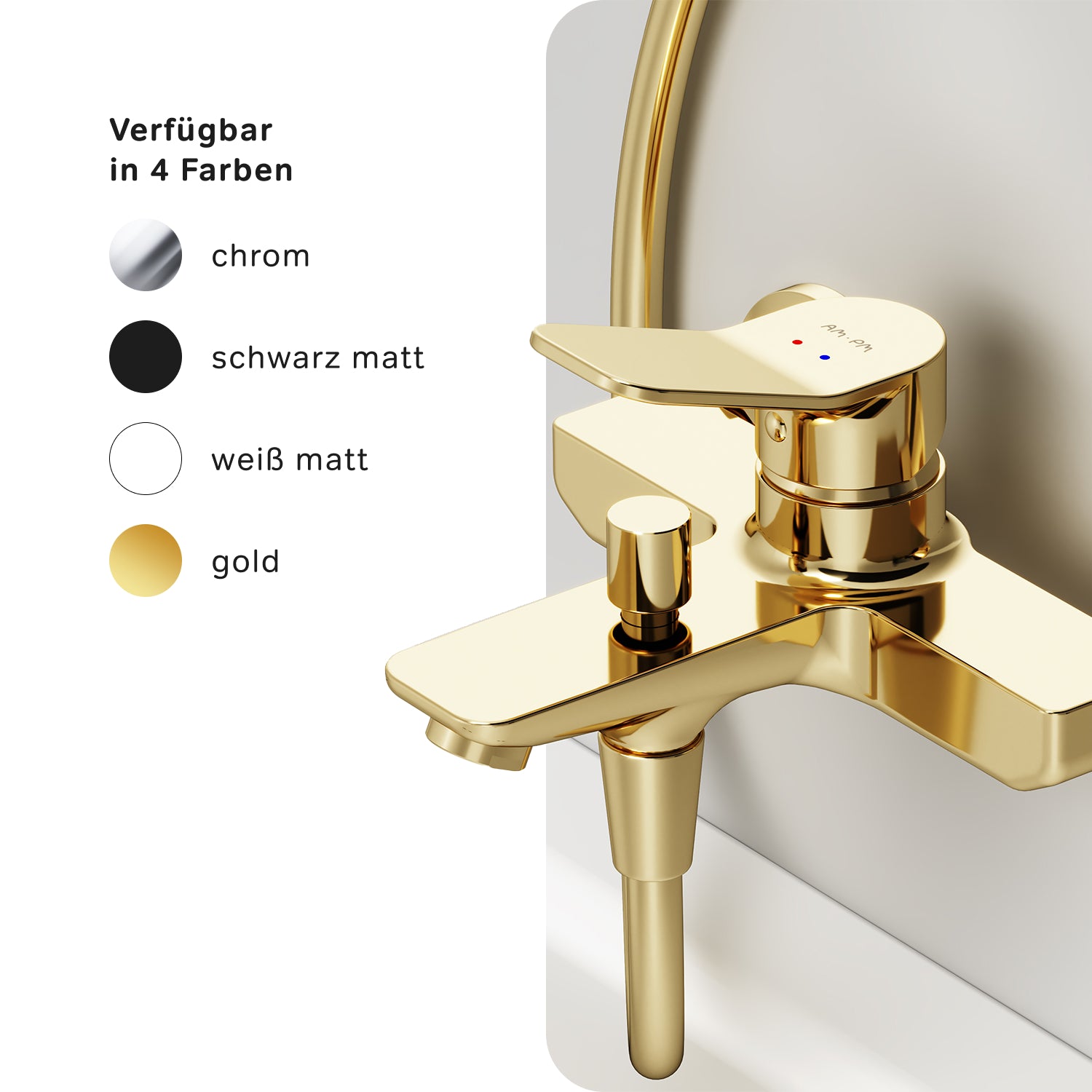 FXA10099 Wannenarmatur X-Joy Mischbatterie Badewanne Wasserhahn Bad, Gold