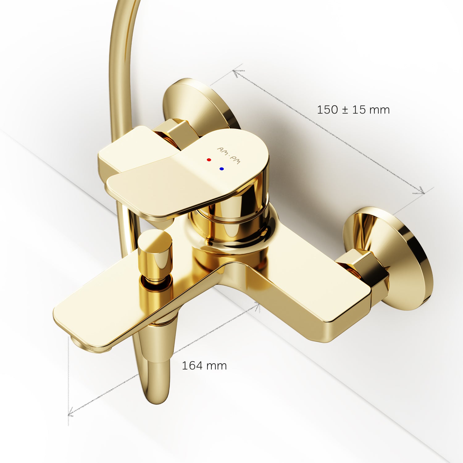 FXA10099 Wannenarmatur X-Joy Mischbatterie Badewanne Wasserhahn Bad, Gold