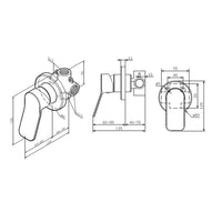 FXA65022 Duscharmatur Unterputz X-Joy Brausearmatur Mischbatterie Dusche, Schwarz ampm-store.de