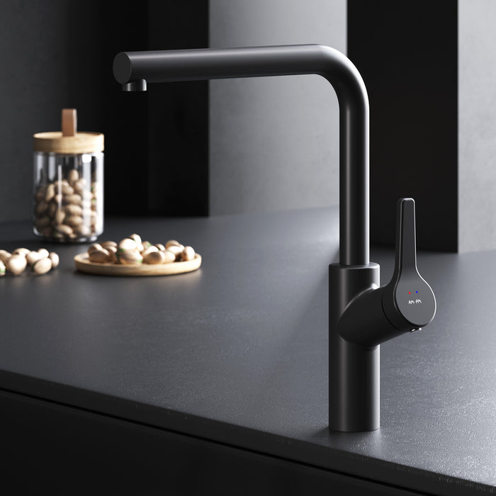 FXB05022 Küchenarmatur X-Joy S Spültischarmatur Küche Spültisch-Einhebelmischer, Schwarz ampm-store.de