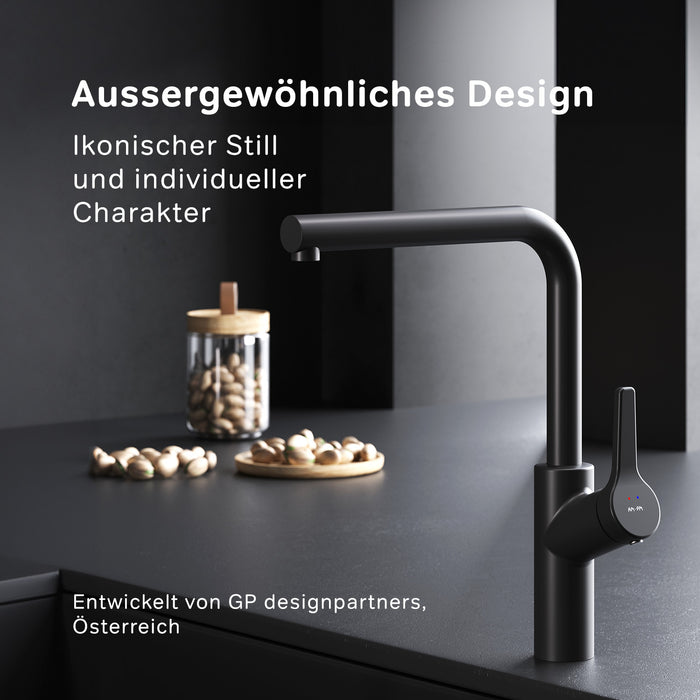FXB05022 Küchenarmatur X-Joy S Spültischarmatur Küche Spültisch-Einhebelmischer, Schwarz ampm-store.de