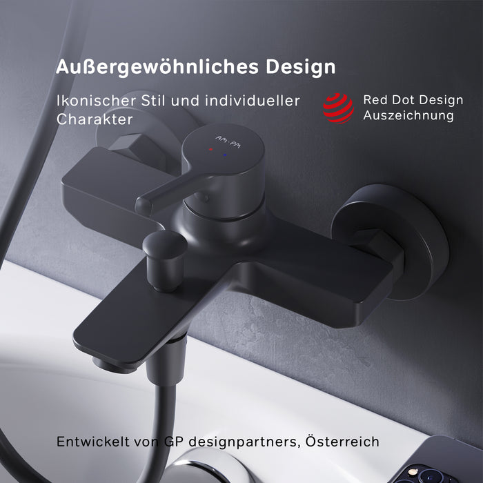 FXB10022 Wannenarmatur X-Joy S Mischbatterie Badewanne Wasserhahn Bad, Schwarz ampm-store.de