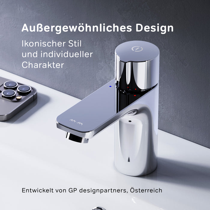 FXT82500 Bad Armatur X-Joy TouchReel Waschtischarmatur mit Klick-Ablaufgarnitur Wasserhahn ampm-store.de