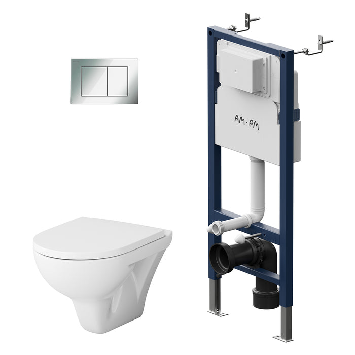 IIS90251.TA1700 Set: Wand-WC + Vorwandelement + Drückerplatte ampm-store.de