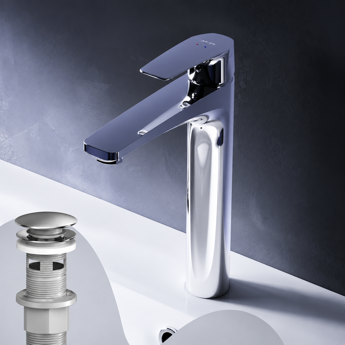 Hohe Waschtischarmatur Gem mit Klick-Ablaufgarnitur – FGA92200