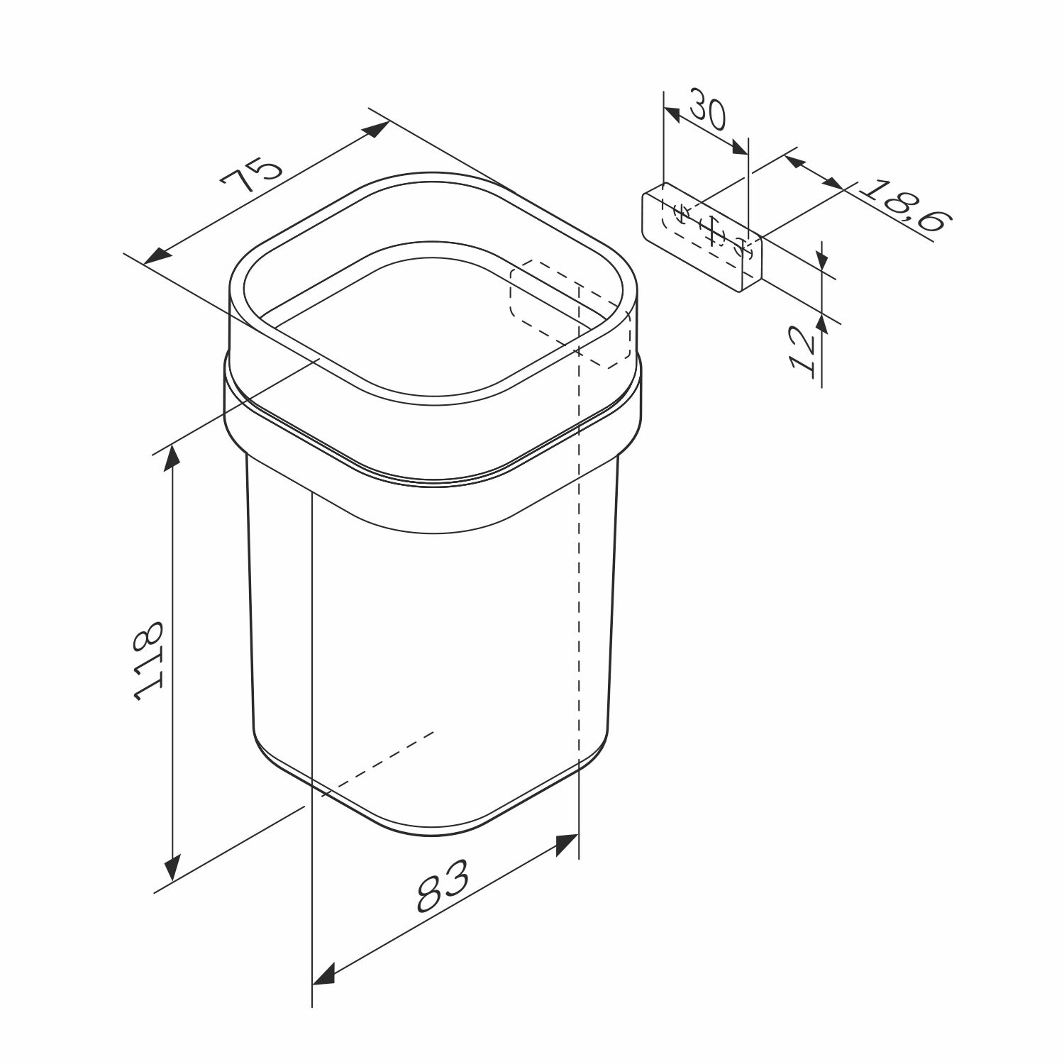 A8F34300 Zahnbürstenhalter Func Zahnputzbecher mit Wandhalterung