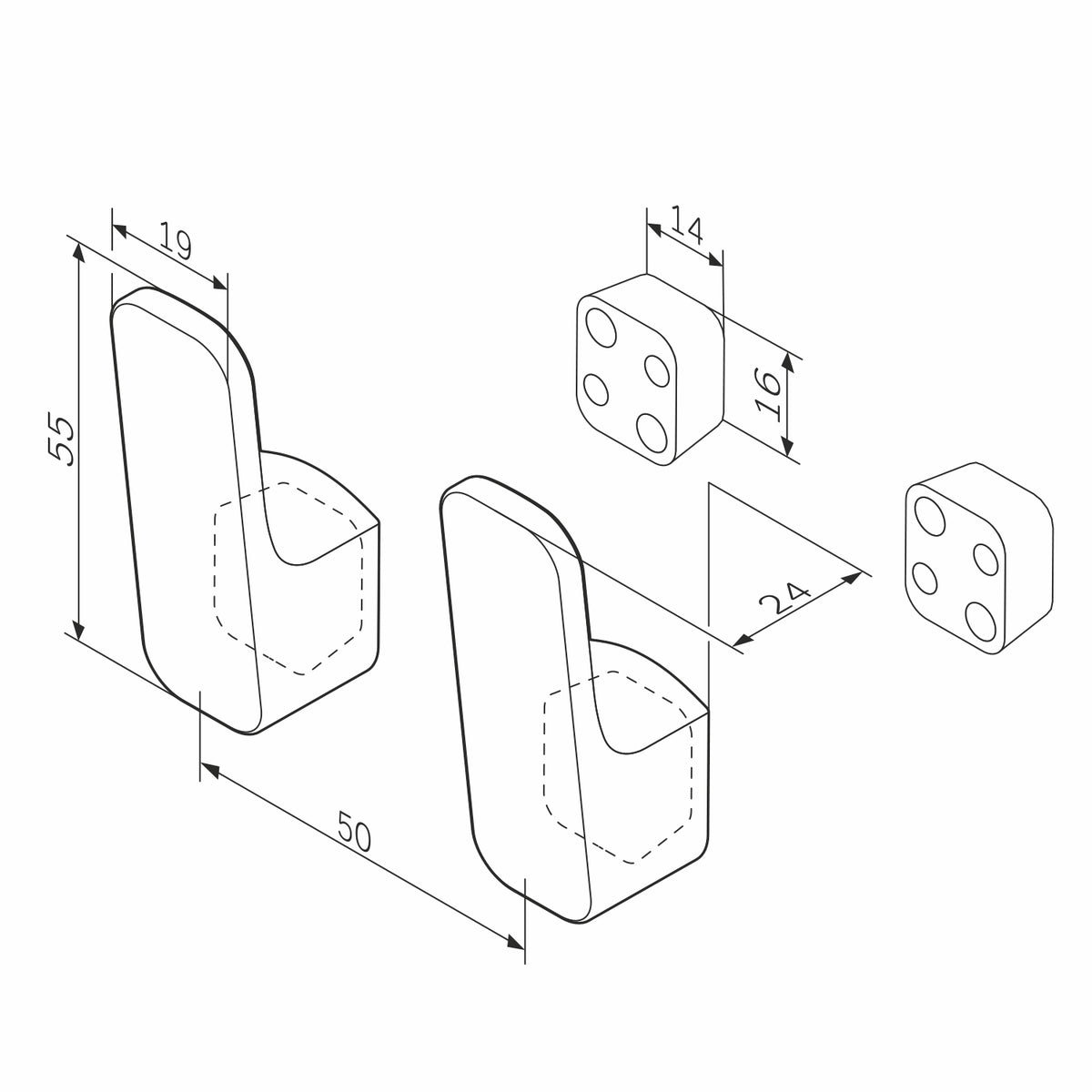 A8F35600 Handtuchhaken Func Doppelhaken für Handtücher Wandhaken ampm-store.de