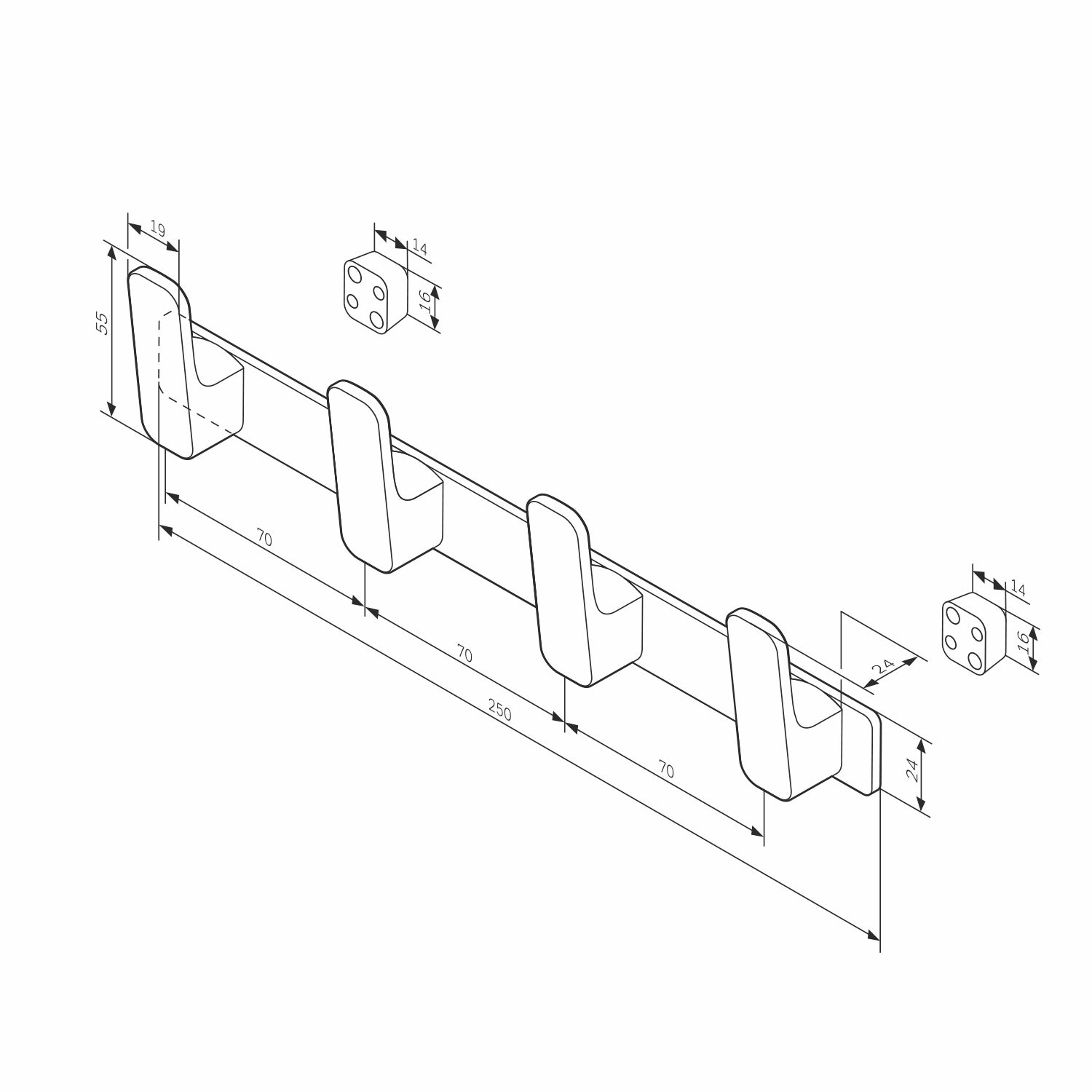 A8F35900 Handtuchhaken Func Handtuchhaken-Set Wandhaken ampm-store.de