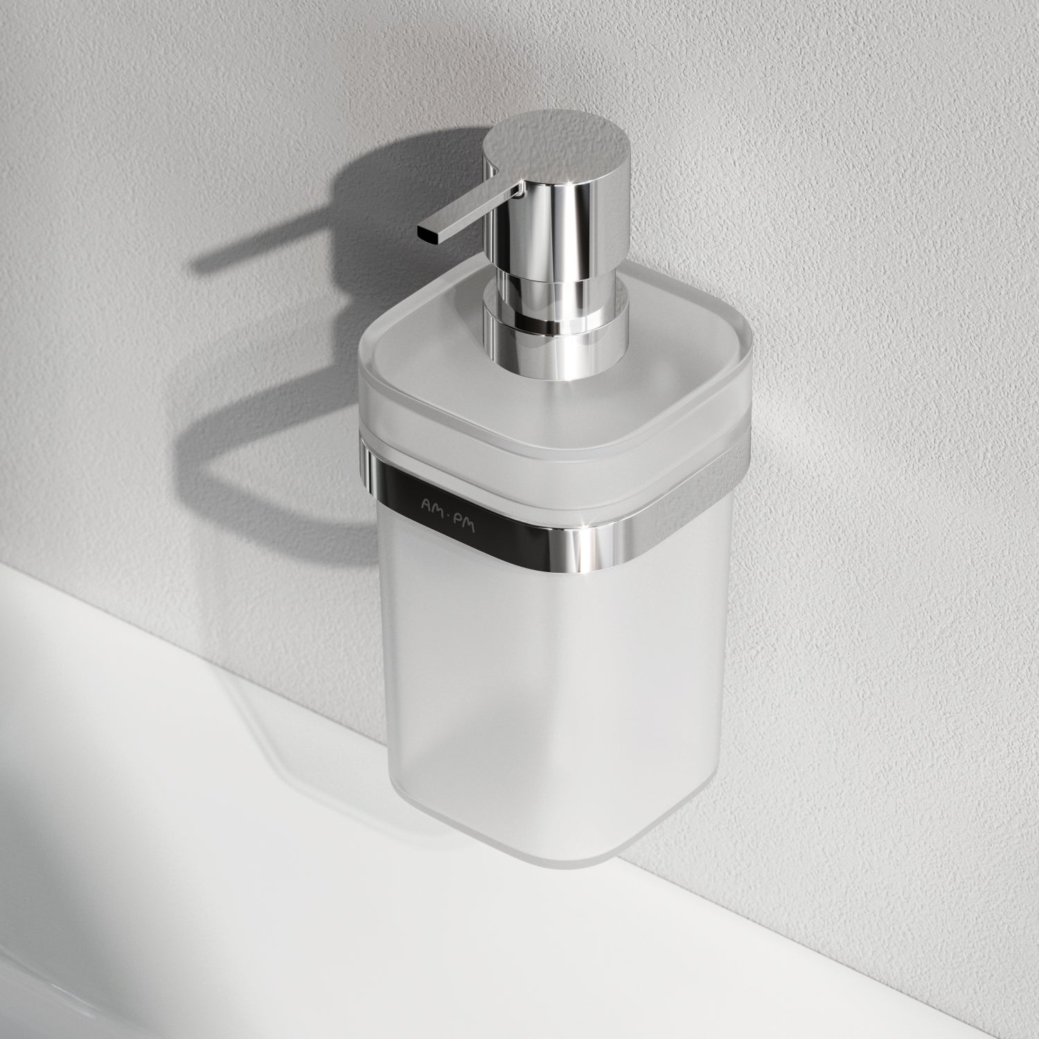 Distributeur de savon Func A8F36900 Distributeur de savon liquide en verre avec support mural