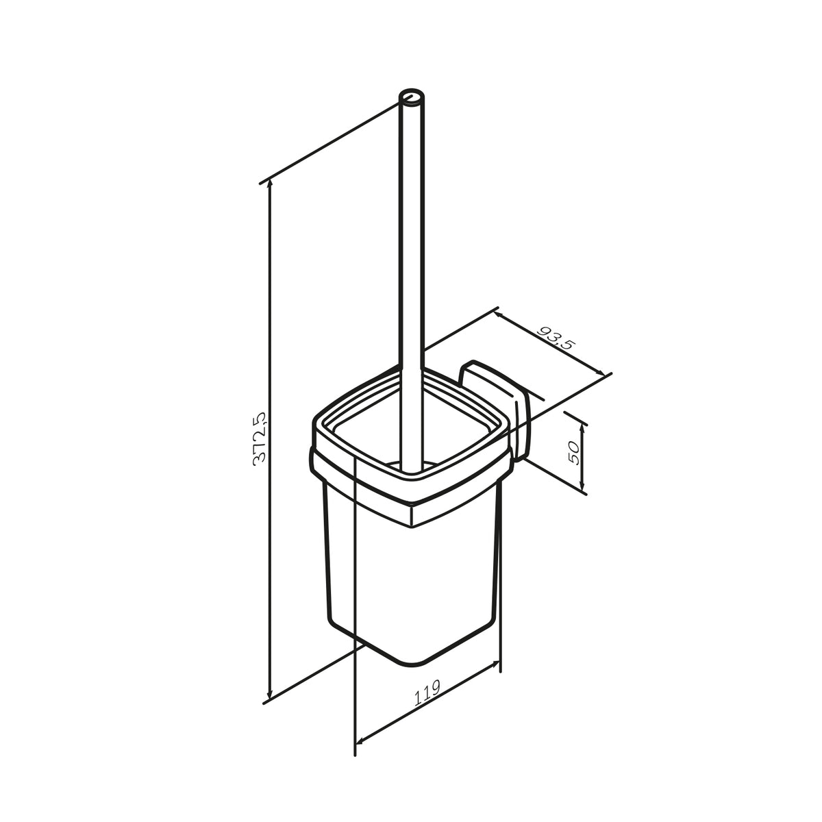 AGA33422 Toilettenbürste Gem WC-Bürstenhalter, universell, Schwarz ampm-store.de