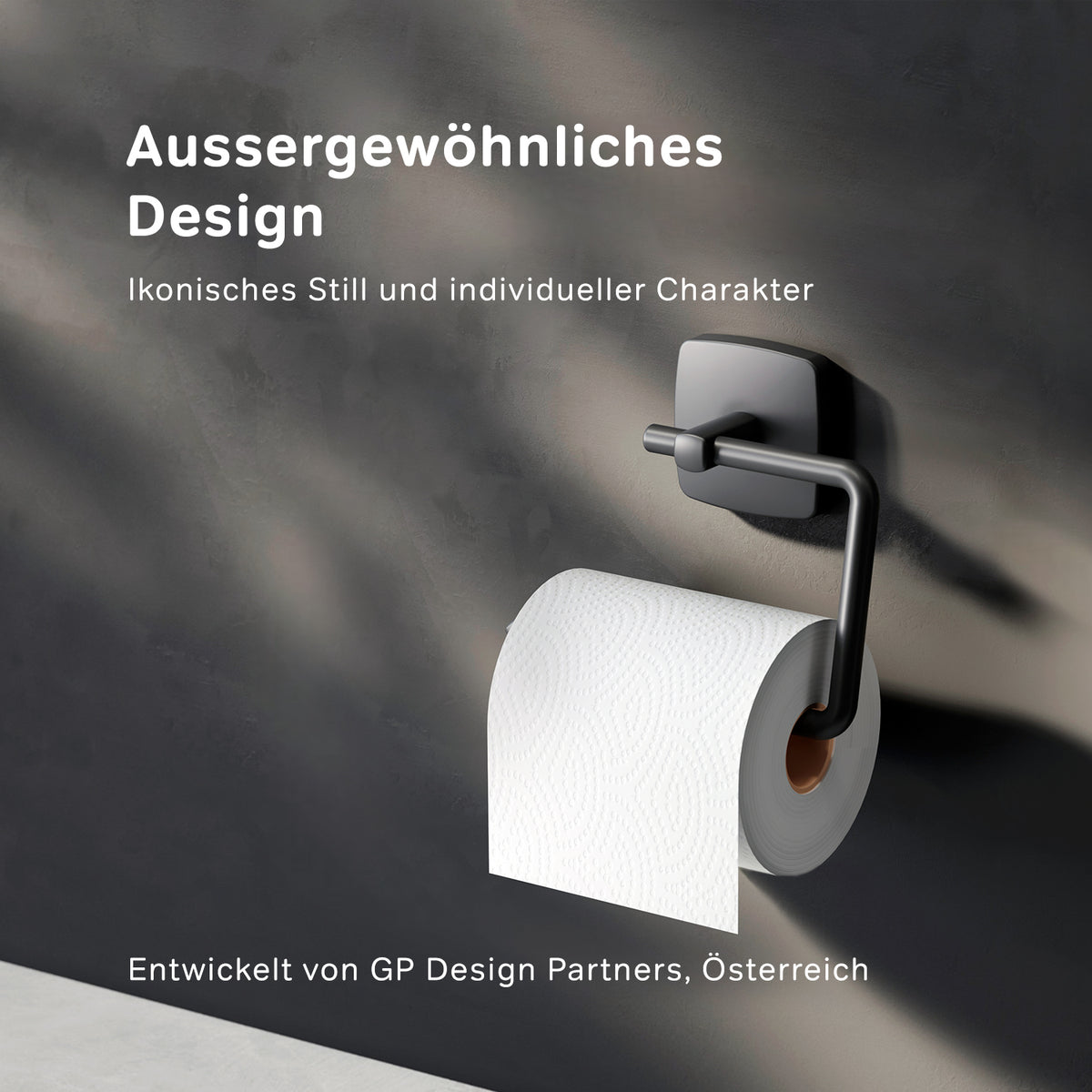 Toilettenpapierhalter Gem Schwarz ohne Deckel aus Metall