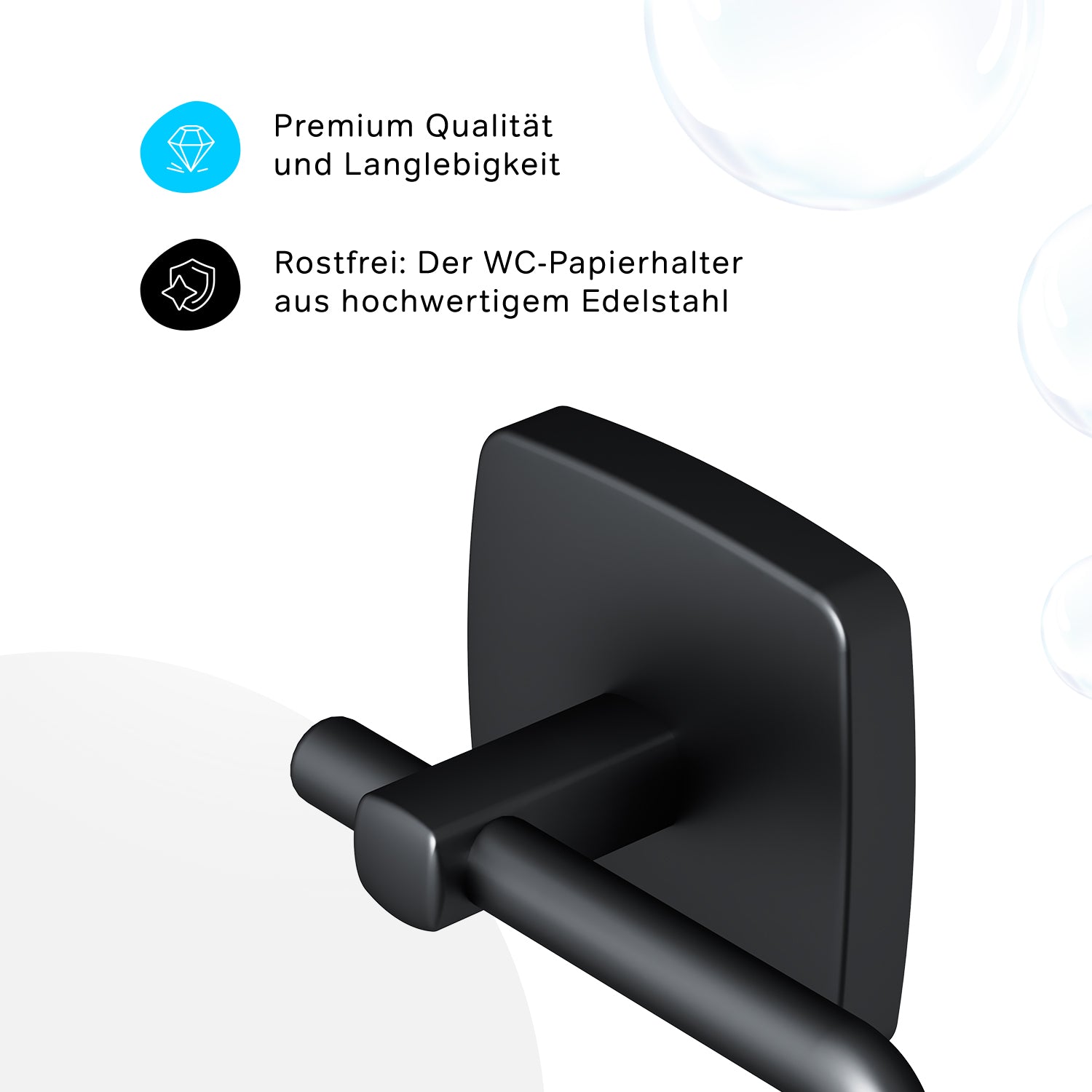 AGA34122 Gem Toilettenpapierhalter, ohne Deckel, schwarz | Online Store von AM.PM
