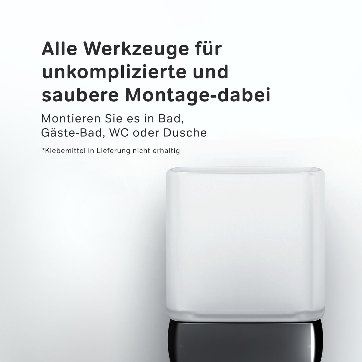 AGA34322 Zahnbürstenhalter Gem Zahnputzbecher mit Wandhalterung, Schwarz ampm-store.de