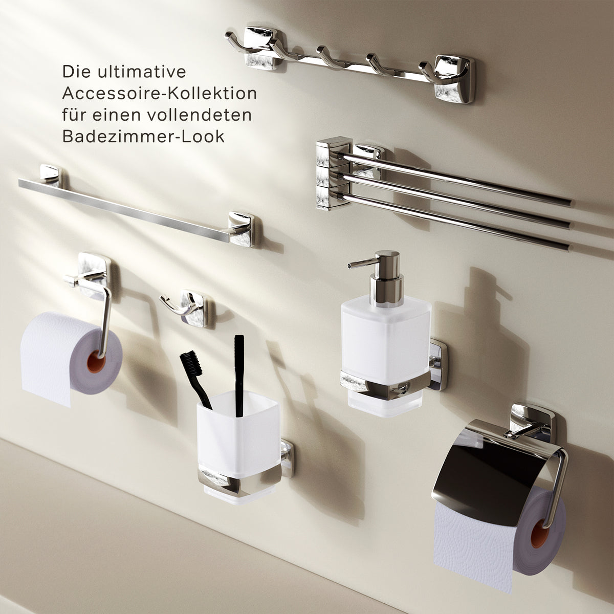 AGA35600 Handtuchhaken Gem Doppelhaken für Handtücher Wandhaken ampm-store.de