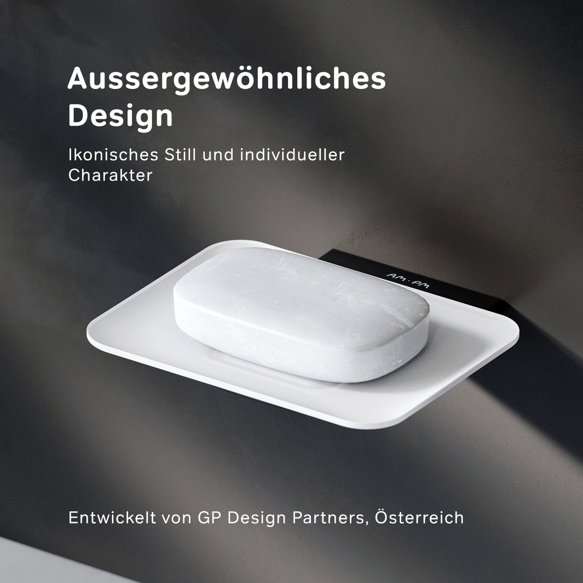 AIB34222 Seifenschale aus Glas mit Wandhalterung Inspire V2.0 Seifenhalter, Schwarz ampm-store.de