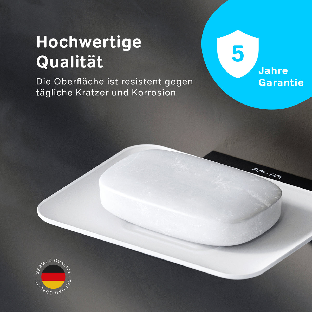Seifenschale Inspire V2.0 Schwarz aus Glas mit Wandhalterung