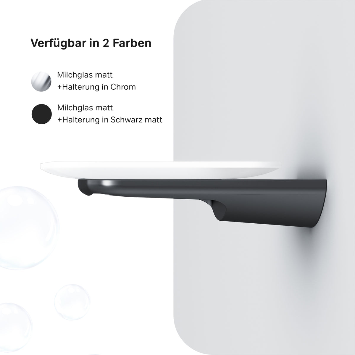 AIB34222 Seifenschale aus Glas mit Wandhalterung Inspire V2.0 Seifenhalter, Schwarz ampm-store.de