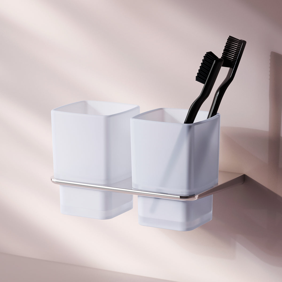 AIB343400 Zahnbürstenhalter Inspire V2.0 Doppelglasbecher mit Wandhalterung ampm-store.de