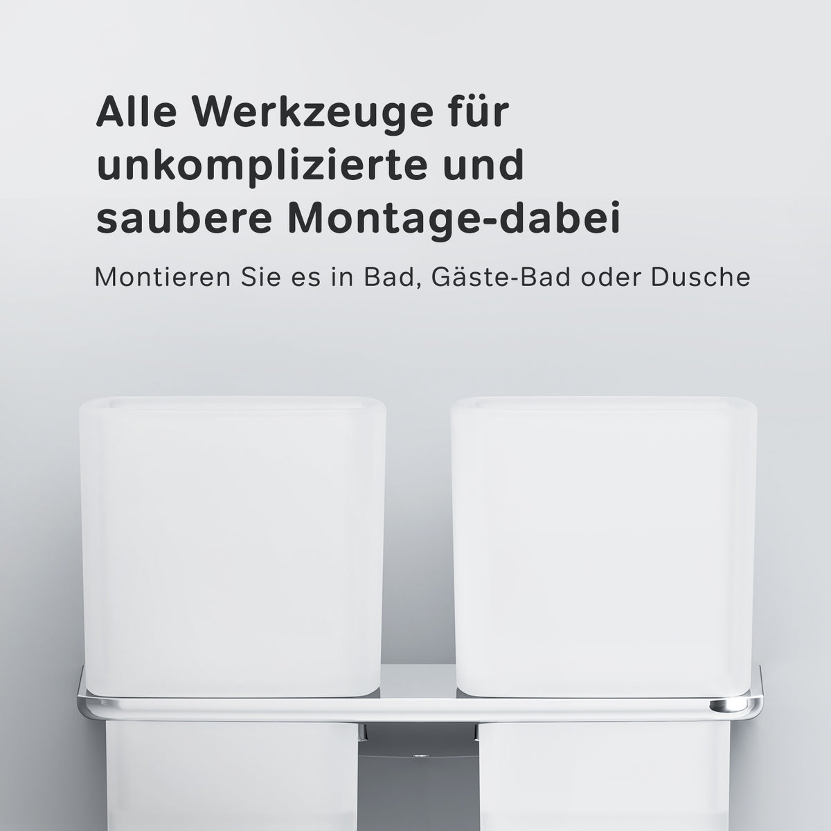 AIB343400 Zahnbürstenhalter Inspire V2.0 Doppelglasbecher mit Wandhalterung ampm-store.de
