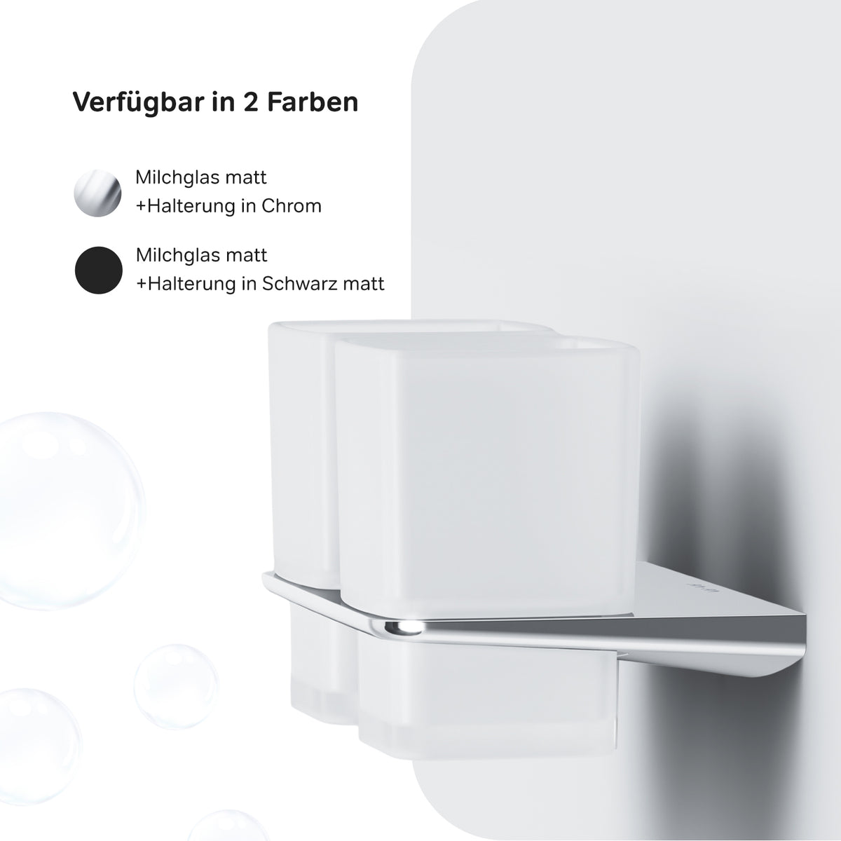 AIB343400 Zahnbürstenhalter Inspire V2.0 Doppelglasbecher mit Wandhalterung ampm-store.de