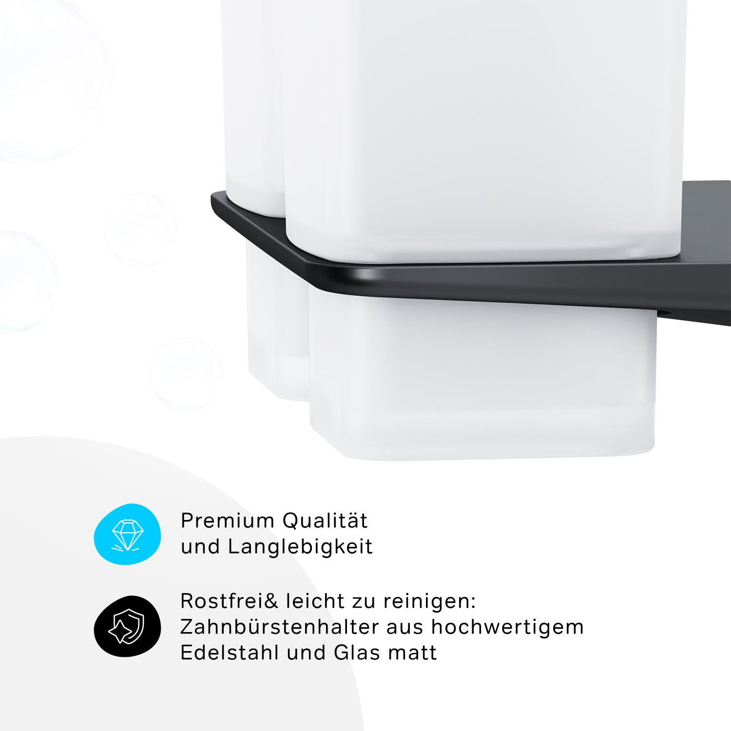 AIB343422 Inspire V2.0 Doppelglasbecher mit Wandhalterung, schwarz | Online Store von AM.PM
