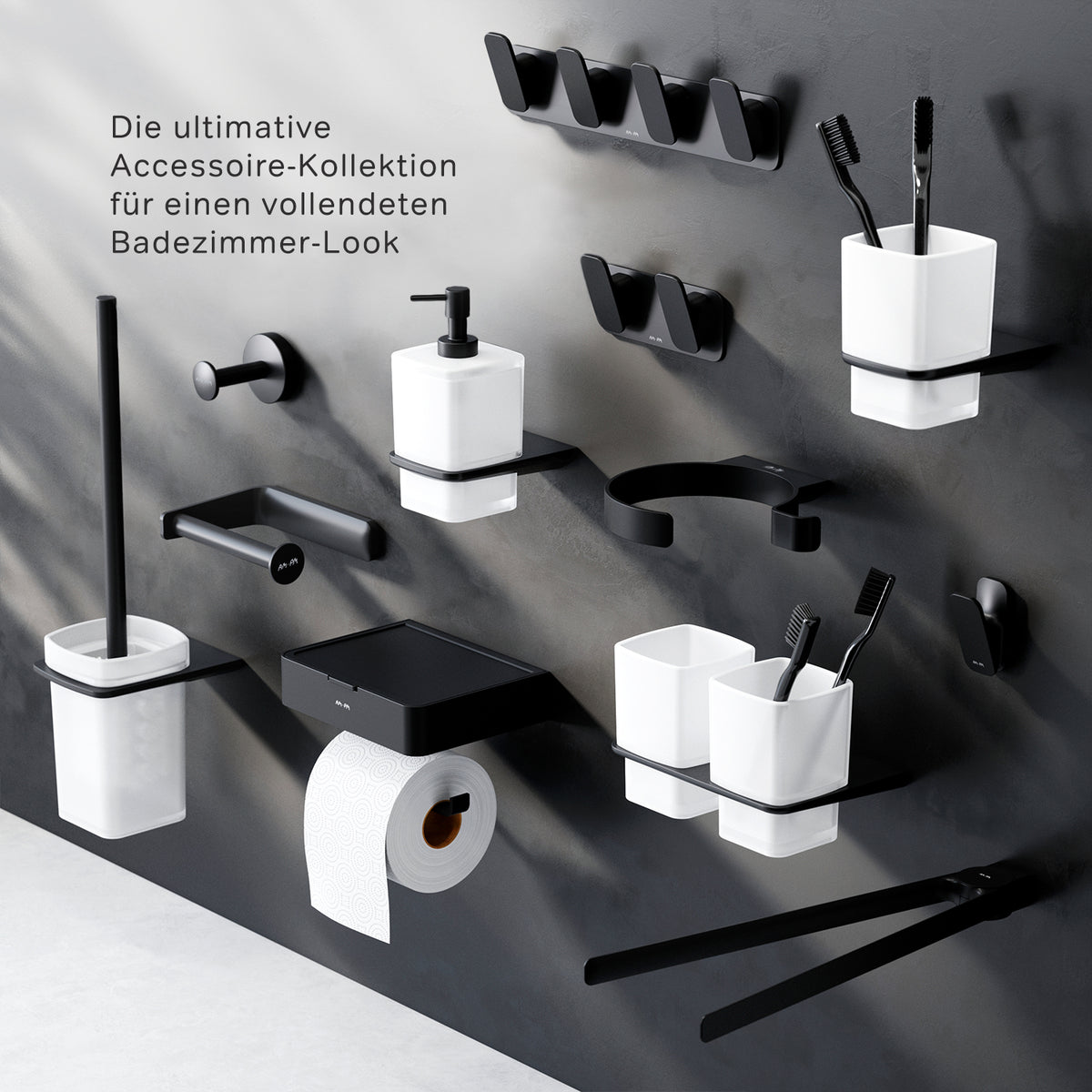 AIB34422 Handtuchring Inspire V2.0 Handtuchstange, Schwarz ampm-store.de