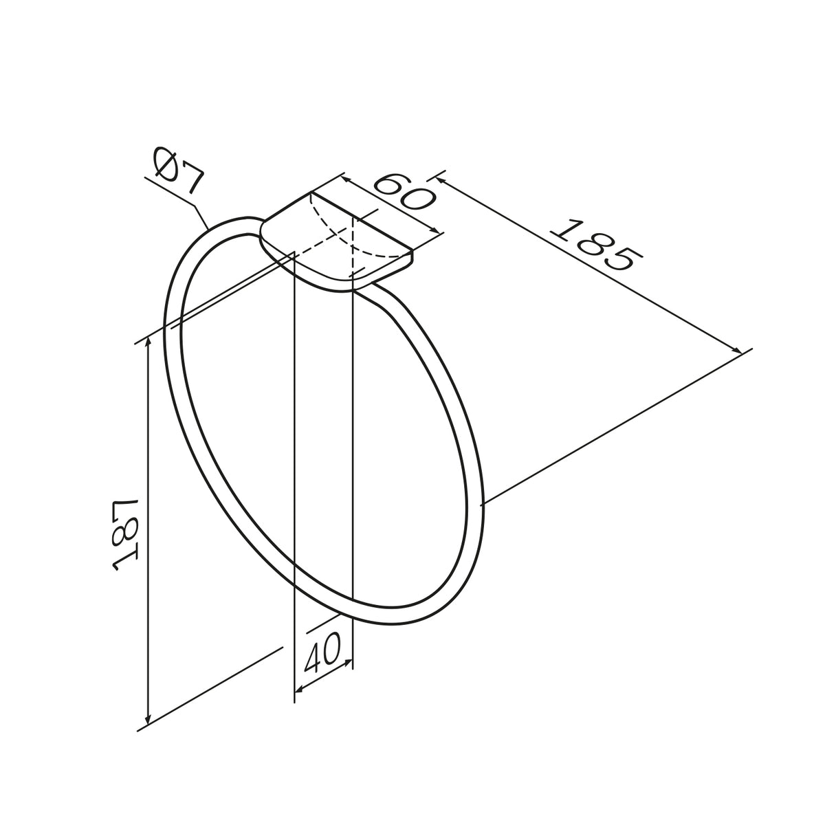 AIB34422 Handtuchring Inspire V2.0 Handtuchstange, Schwarz ampm-store.de