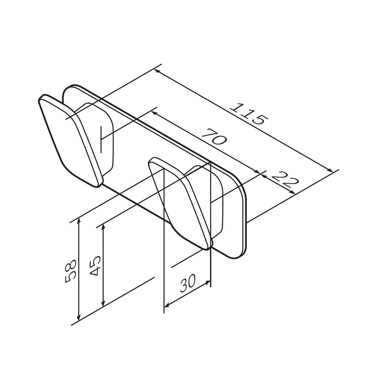 AIB35600 Handtuchhaken Inspire V2.0 Doppelhaken für Handtücher Wandhaken ampm-store.de