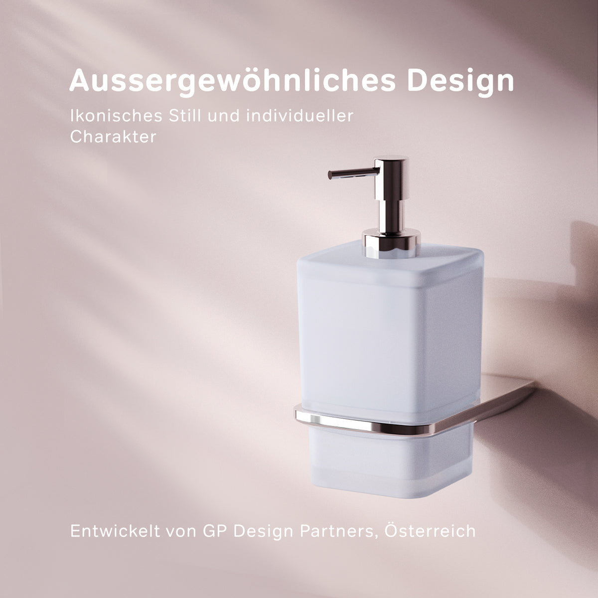 Seifenspender Inspire V2.0 aus Glas mit Wandhalterung