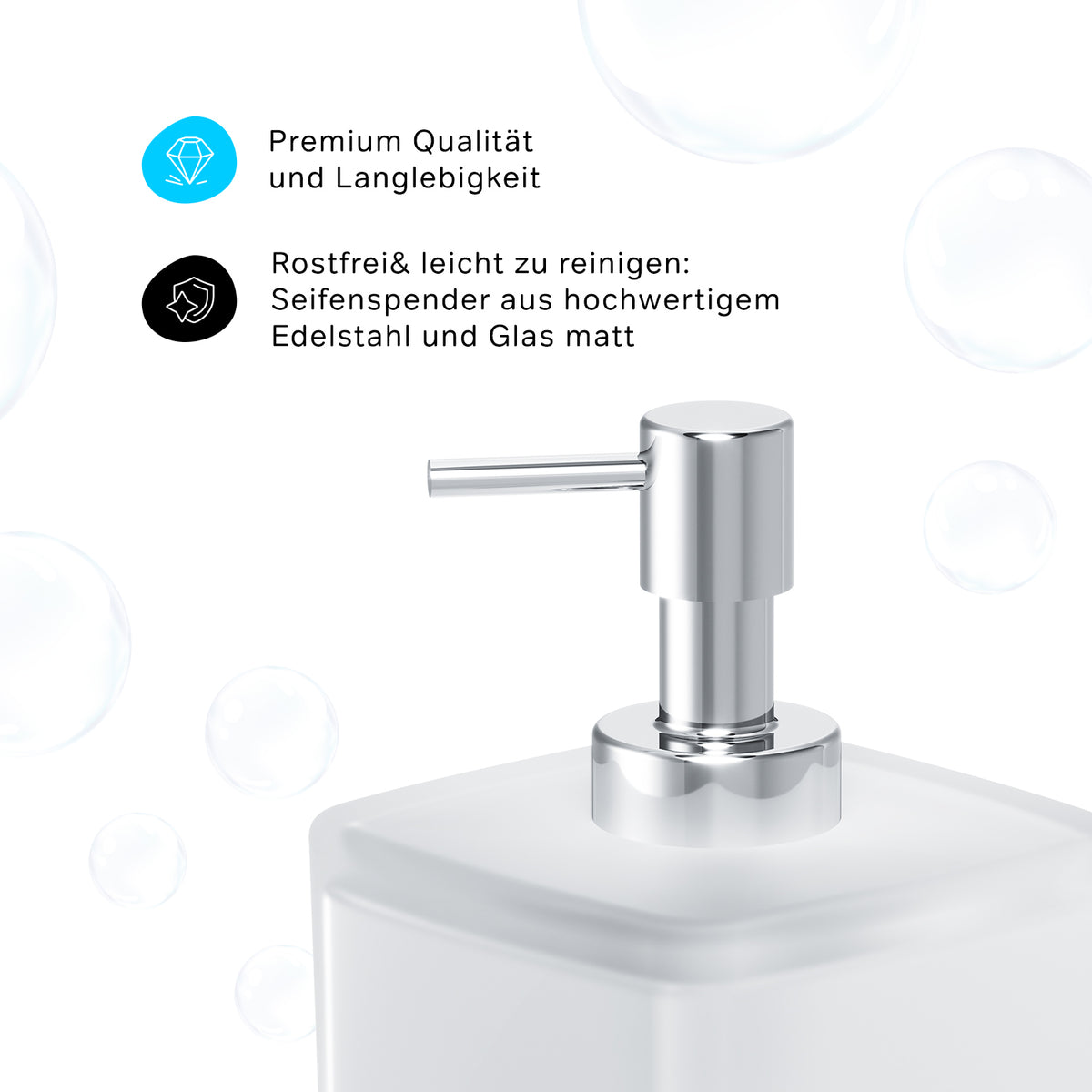 AIB36900 Seifenspender Inspire V2.0 Flüssigseifenspender aus Glas mit Wandhalterung ampm-store.de