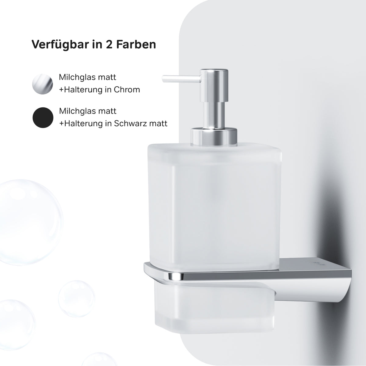 AIB36900 Seifenspender Inspire V2.0 Flüssigseifenspender aus Glas mit Wandhalterung ampm-store.de