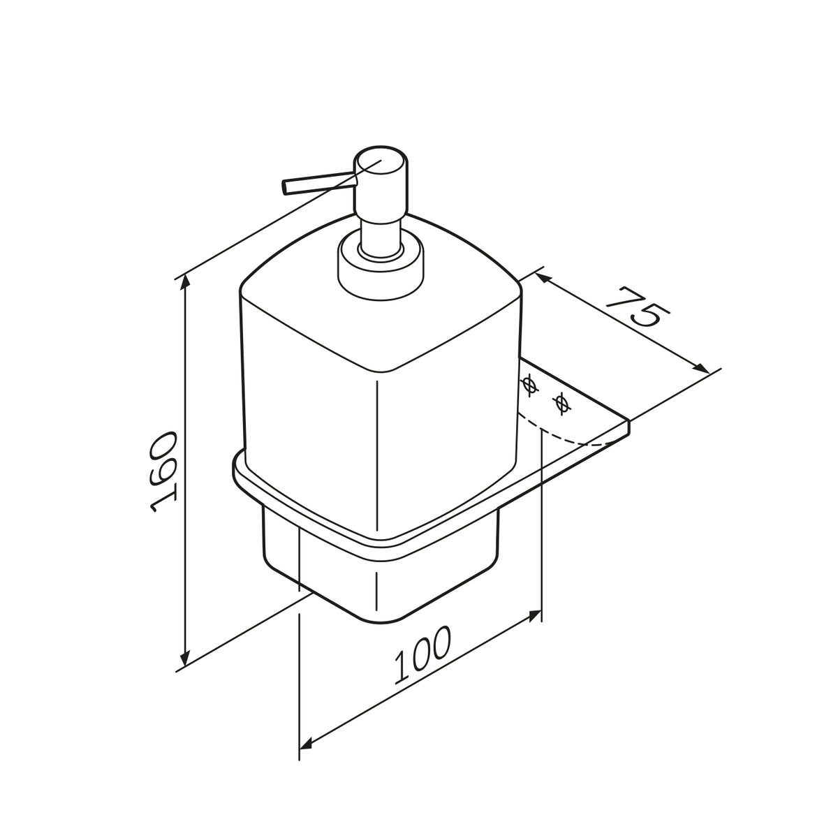 AIB36900 Seifenspender Inspire V2.0 Flüssigseifenspender aus Glas mit Wandhalterung ampm-store.de