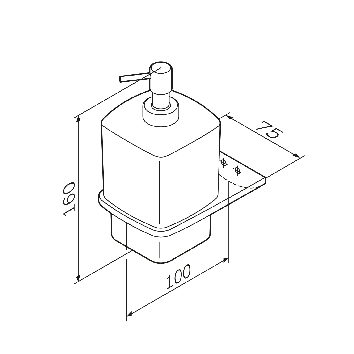 AIB36900 Inspire V2.0 Flüssigseifenspender aus Glas mit Wandhalterung, Chrom