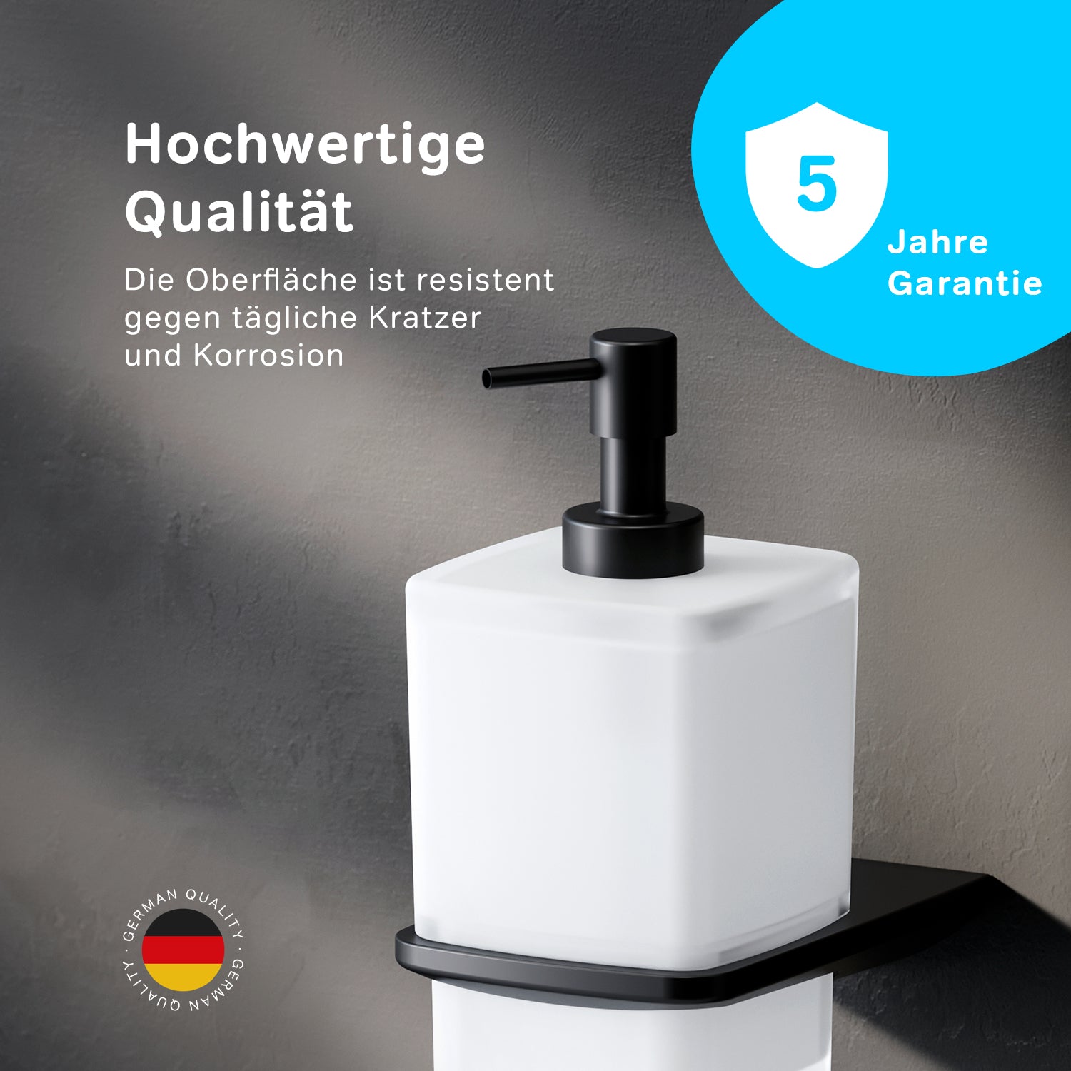AIB36922 Seifenspender Inspire V2.0 Flüssigseifenspender aus Glas mit Wandhalterung, Schwarz ampm-store.de