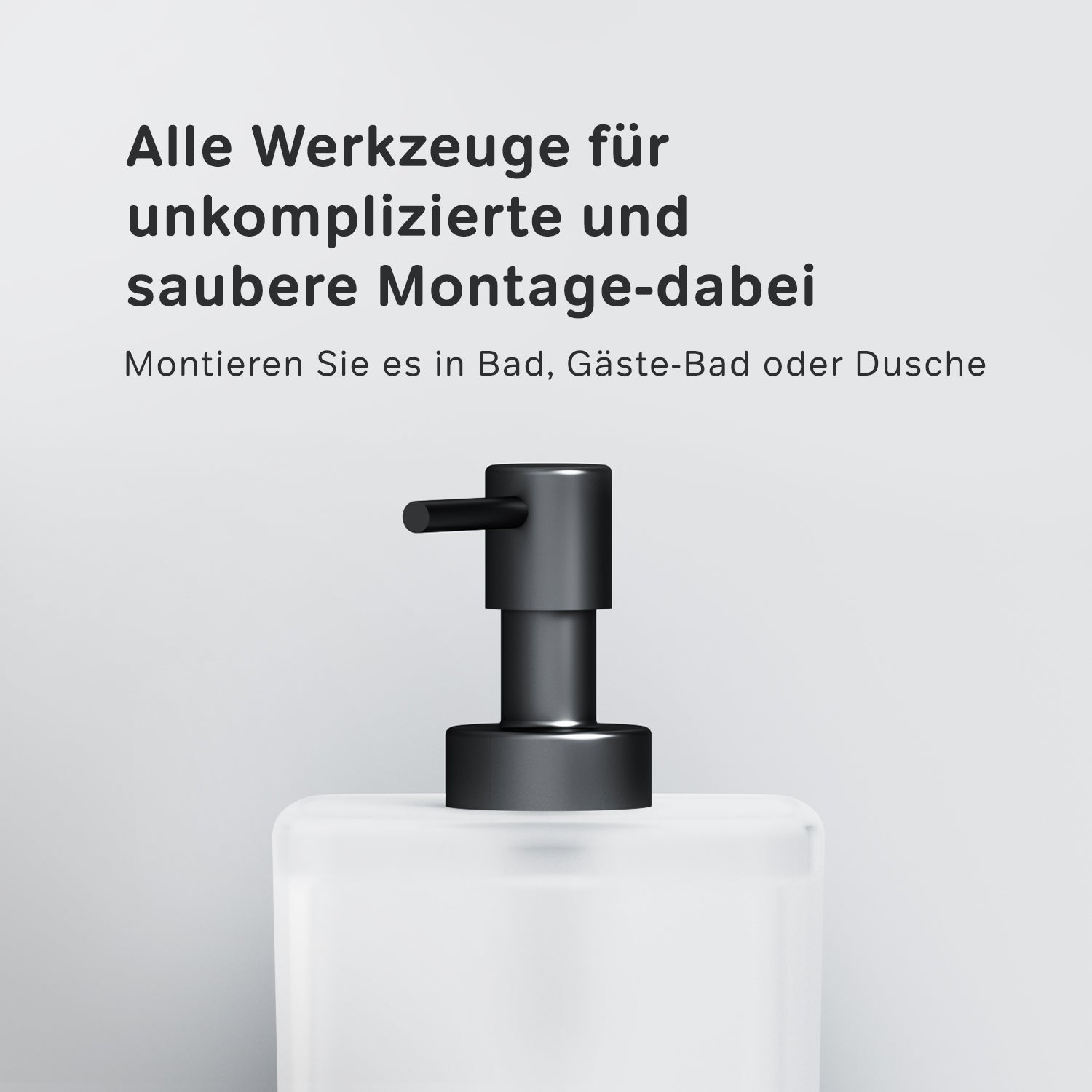 AIB36922 Inspire V2.0 Distributeur de savon liquide en verre avec support mural, noir